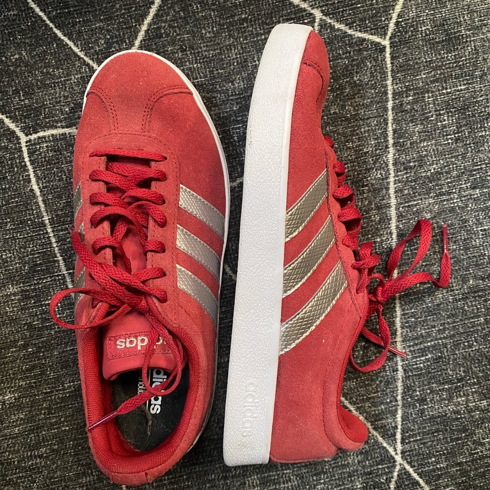 Womens Adidas VL Court 2.0 Maroon Sneaker Size 8